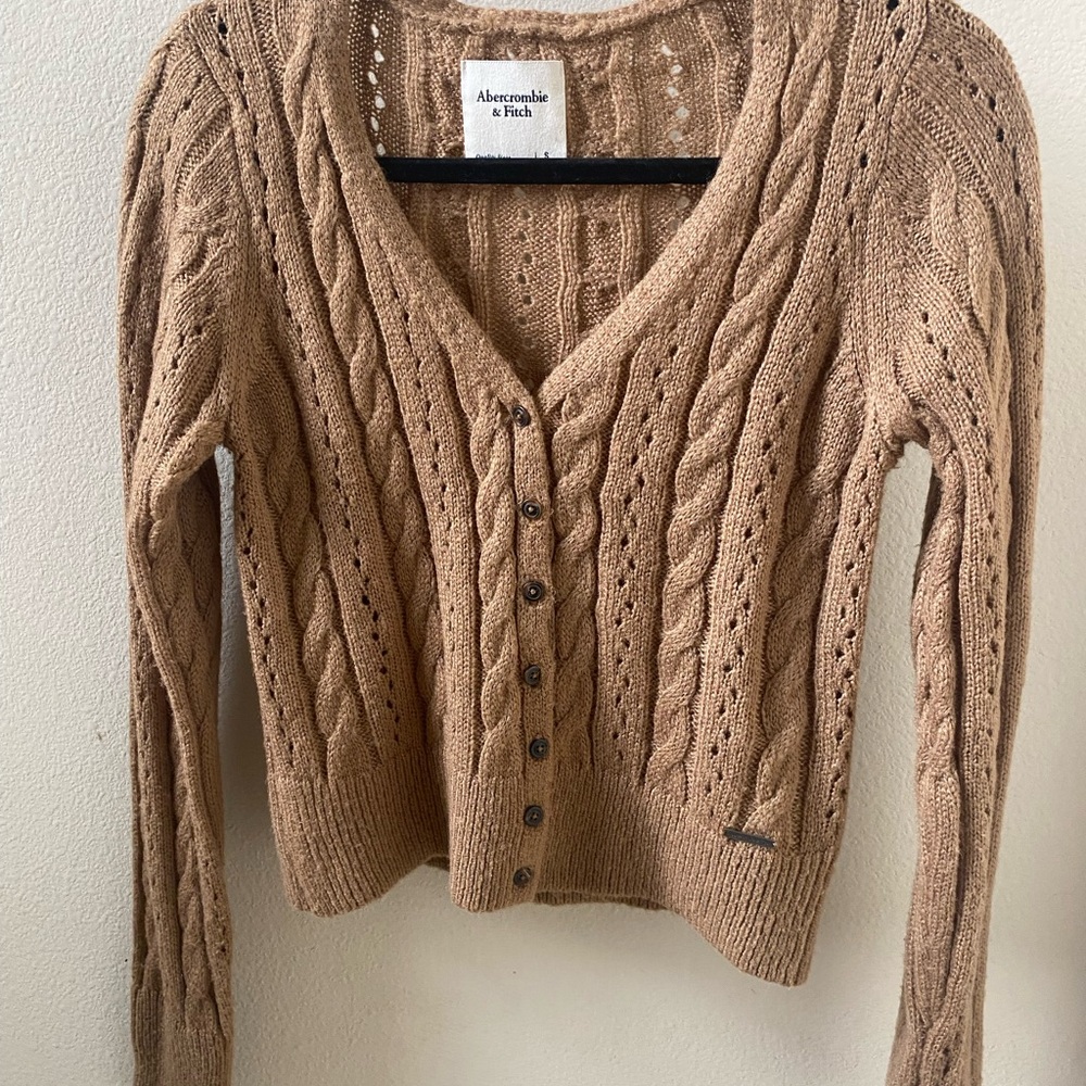 Abercrombie & Fitch Women's Brown Cable Knit Cardigan